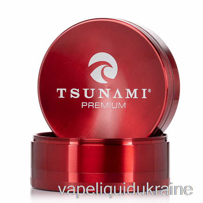 Vape Liquid Ukraine Tsunami 3.9inch 4-Piece Sunken Top Grinder Red (100mm)